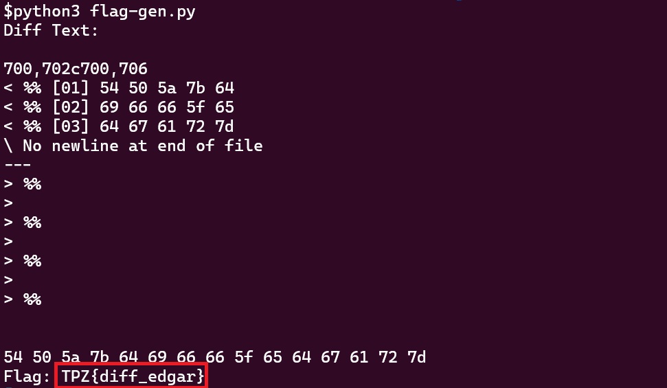 the output of the flag-gen.py script