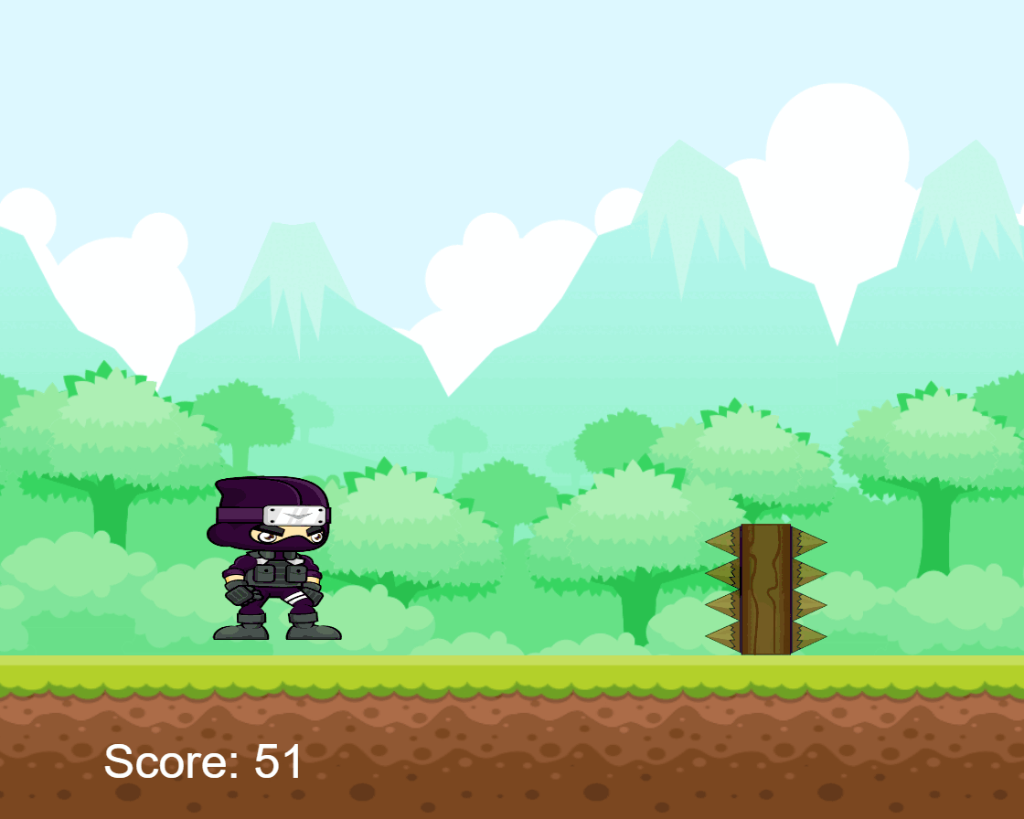 Animation of the ninja doing a double jump with a flip