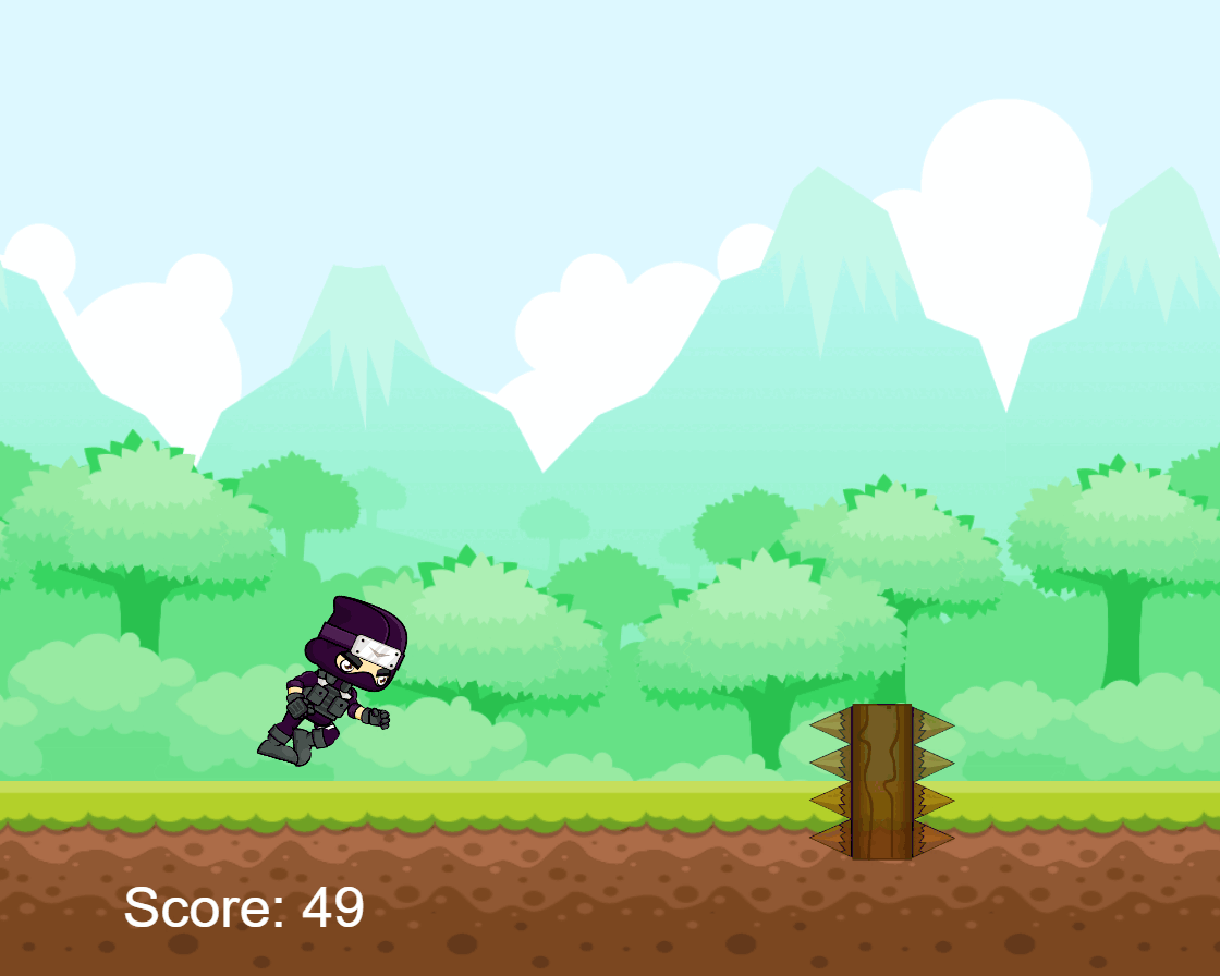 Animation of the ninja jumping